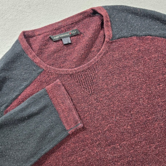 John Varvatos U.S.A. Other - John Varvatos Mens Large Burgundy Sweater Colorblock Raglan Wool Blend
